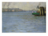 Sunday Atmosphere on the Elbe, St. Paul Landing Bridge, 1901 Giclee Print