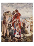 Egfrith Offering Bishopric of Hexham to Cuthbert, from 'Hutchinson's Story of British Nation'