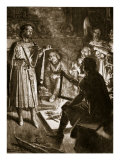 King Canute and the Poet, Illustration from 'Hutchinson's Story of the British Nation', C.1920