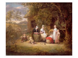 Buy Family Group before a Thatched Cottage at AllPosters.com
