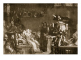John Knox Preaching before Lords of Congreration in Cathedral of St. Andrews, 1559, Illustration