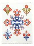 Violiet, Iris and Tulip Motif Wallpaper Design, Printed by M. and N. Hanhart