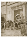 Recognition of Esarhaddon as King in Nineveh, Illustration from 'Hutchinson's History of Nations'