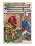 Cauterisation, Illustration from 'Feldtbuch der Wundartzney' by Hans von Gersdorff, c.1540