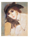 Woman in Black Gloves