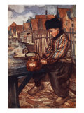 Buy A Boy Cleaning Kettle, 1904 at AllPosters.com