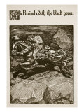 Buy Sir Percival Rideth Black Horse, Illustration 'The Story of Grail and the Passing of Arthur', at AllPosters.com
