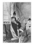 Emma Bovary and Rodolphe, illustration from 'Madame Bovary' by Gustave Flaubert