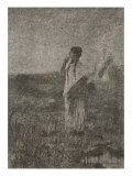 Like a ghost that goes at sunrise, He beheld a maiden walking, from The Song of Hiawatha