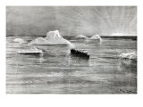 Dawn Breaking for some of the rescued Passengers in one of the 'Titanic' lifeboats, 1912