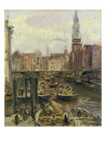 Buy Floating Market on a Canal in Hamburg, 1905 at AllPosters.com
