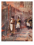 Buy Napoleon Watching the Fire of Moscow, Illustration from 'Hutchinsons History of Nations' at AllPosters.com