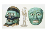 Skull Mask of the God Tezcatlipoca and Mask Representing the God Quetzalcoatl or Tonatiuh, c.1500