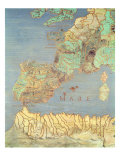 Buy Map of France, Spain and North-West Africa, from the 'Sala Del Mappamondo' at AllPosters.com