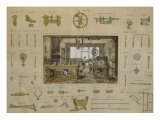 Buy Workshop of a Wood Turner, Illustration from the 'Revue De L'Education Nouvelle' at AllPosters.com