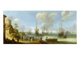 Dutch Warships in an Estuary