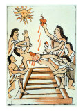 Buy A Priest Cuts Out the Victim's Heart in an Aztec Human Sacrifice to the Sun, Copied from the Codex at AllPosters.com