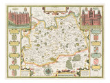 Buy Map of Surrey, engraved by Jodocus Hondius at AllPosters.com