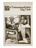 Sir Tristram Harpeth before King Mark, Illustration from 'The Story of Champions of Round Table'