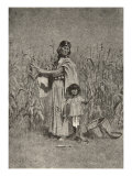 Twas the women who in Autumn Stripped the yellow husks of harvest, from The Song of Hiawatha