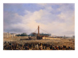 Raising of Obelisk of Luxor in Place de la Concorde on October 25, 1836