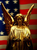 Angel with America Flag as the Background