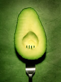 Half an Avocado with a Fork