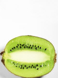 Half of Kiwi Fruit on White Background