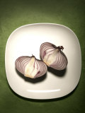 Buy A Two One-Halfs of a Red Onion on a White Plate at AllPosters.com
