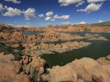 Granite Boulders, Water, and Cloud-Filled Skies at Watson Lake