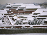 Buy Snow Covered Roofscape of the Forbidden City at AllPosters.com