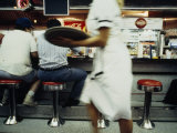 Buy Waitress with a Tray Hurries Past in a Nw Washington, Dc Diner at AllPosters.com