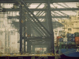 Cargo Ship Docked at the Hong Kong Container Terminal