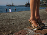 Buy Chinese-Made Shoes Worn by a Bridesmaid in the Port of Petropavlovsk at AllPosters.com