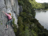 Rock Climbing on Volcanic Tuff Cliffs Near the Village of Whanganui