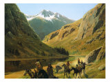 Indian Marauders in Party Fording Stream