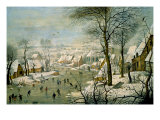A Winter Landscape with Skaters and a Bird Trap