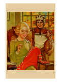 Buy Mother Sews Her Son's Football Jersey As He Looks On at AllPosters.com