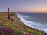 Wheal Coates, Abandoned Disused Cornish Tin Mine at Sunset, North Cornwall, England, United Kingdom