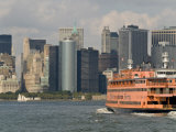 Buy Famous Orange Staten Island Ferry Approaches Lower Manhattan, New York at AllPosters.com