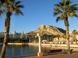 Santa Barbara Castle Seen from the Harbour, Alicante, Valencia Province, Spain, Europe