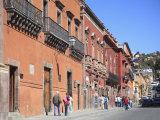 Street Scene with Colonial Architecture, San Miguel De Allende, Guanajuato State, Mexico