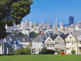Alamo Square, with City Skyline in Background, San Francisco, California
