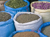 Dried Flowers and Herbs for Sale in Souk, Medina, Marrakech (Marrakesh), Morocco, North Africa