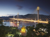 Kap Shui Mun Bridge at Dusk, Tsing Yi, Hong Kong, China, Asia