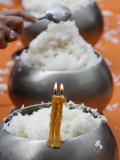 Rice Offering at the Vincennes Buddhist Pagoda, Paris, France, Europe