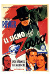The Mark of Zorro, Spanish Movie Poster, 1940