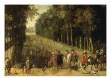 Louis XIII with a Hunting Party in the Forest at Marly