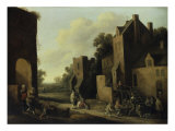 A Village Street with Card Players, 1650