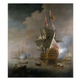 Buy A Royal Party approaching a Flagship of the Red with Numerous Other Craft at Sea at AllPosters.com